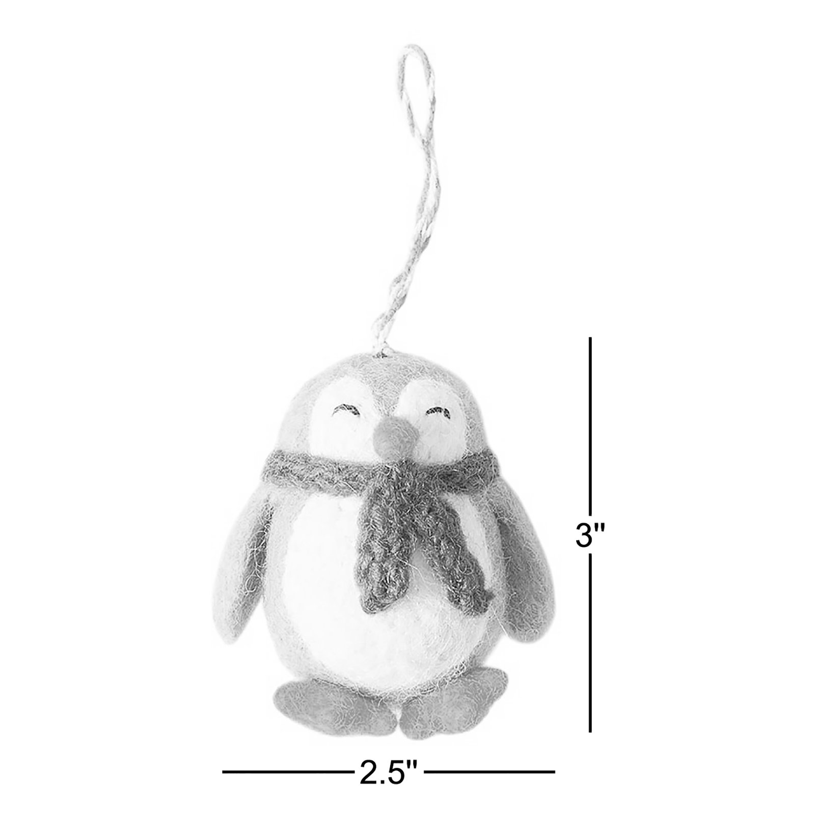 Felted Festive 3" Penguin Ornament