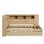 Lit de jour simple en bois avec tablettes de rangement, USB et lit gigogne-1110484672