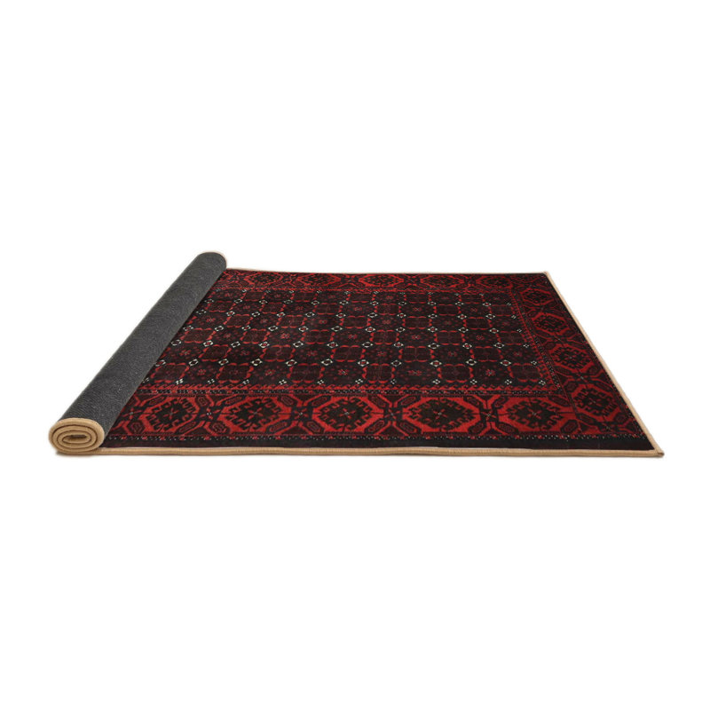 Tapis traditionnel rouge / noir Ardin, Rond 5 pi