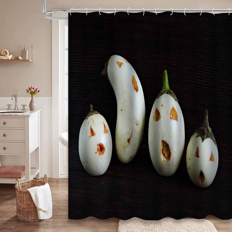 Rideau de douche effrayant Halloween avec 12 crochets Scary Légumes, L 72 po x l 78 po