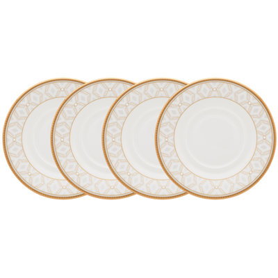 Noritake Noble Pearl Set Of 4 Saucers, 6"