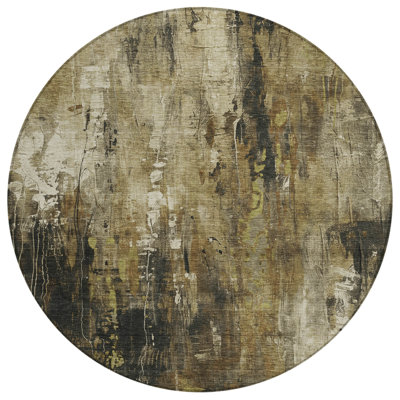 Machine Washable Indoor/Outdoor Cinead ACN1683 Beige Rug
