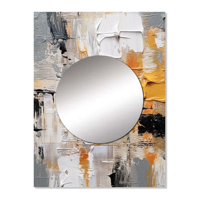 Beige And Gold Cubist Kaleidoscope III - Cubism Mirror Wall Decor MTMIR102922
