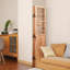 Cloison pliante en bois massif l 82,8 "x H 65", 6 panneaux, naturel