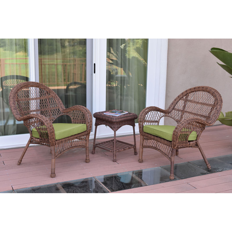 Mangum 2 - Person Patio Conversation Set with Cushions, Green, Honey