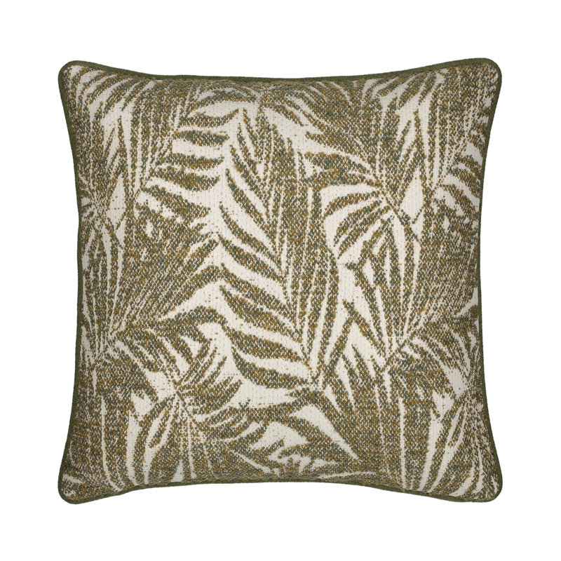 Canopy Fern Dimensional Boucle Indoor & Outdoor Woven Accent Pillow & Insert, Square 20"