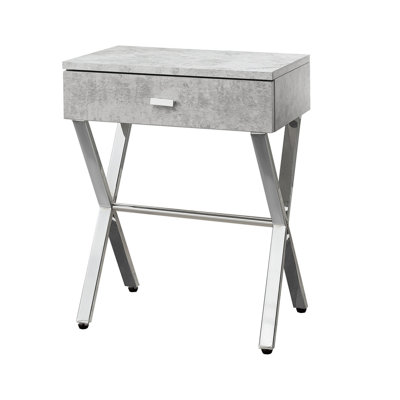 Side Table with Metal X Base Frame