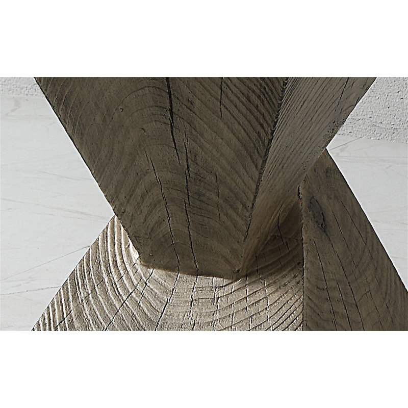 Zahi Weathered Oak Finish Accent Table, Dark Oak