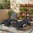 Patio Wicker Chaise Lounge Chairs , Outdoor Rattan Reclining Lounge Chair w/ Rolling Wheels & Pull-out Side Table,for Poolside, Deck, Set of 2-1868150357