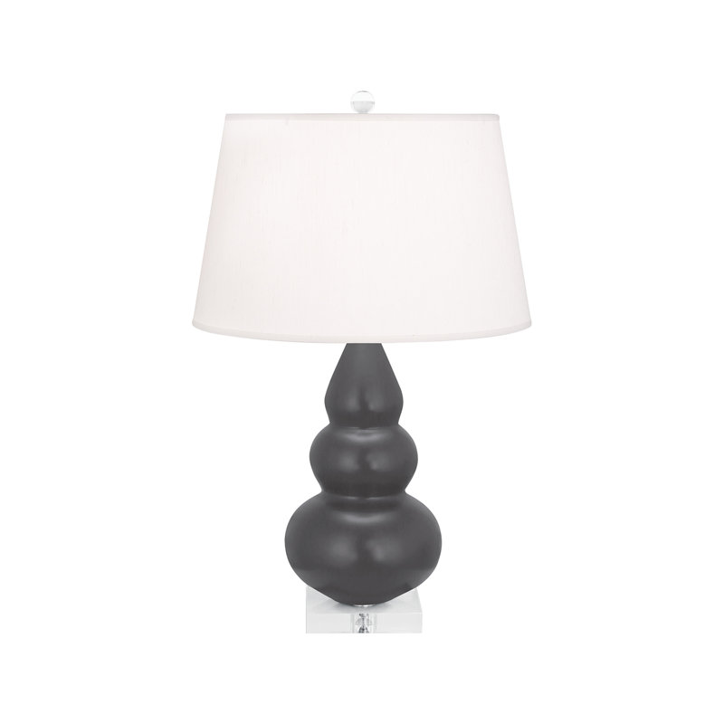Small Triple Gourd Table Lamp, Matte Ash
