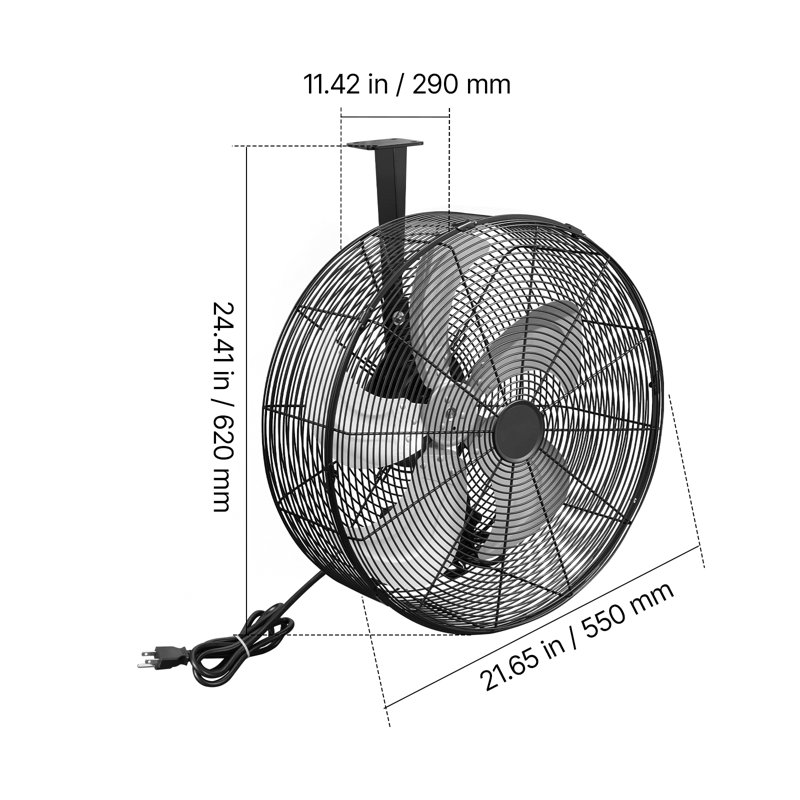 Greenhouse Air Circulation Fan, 5800 CFM Powerful Air Circulator Electric Fan, 10 Speeds, 3 Switchable Modes, LCD Control, Ceiling Wall Mount, Fast Ventilation for Greenhouse, Patio, Garage