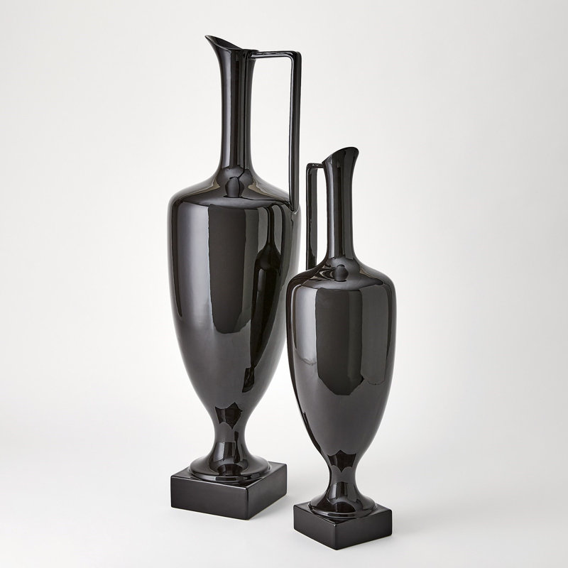 Quiet Curve Urn-Black-Sm, 34" H x 9.5" W x 9.5" D