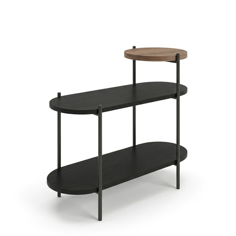 End Table, Black Wood - Dark Oak Effect