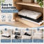 Banc ottoman de rangement pliable avec espace de rangement, repose-pieds en similicuir, peut supporter jusqu'à 300 kg, idéal pour le salon ou la chambre.-1152017689