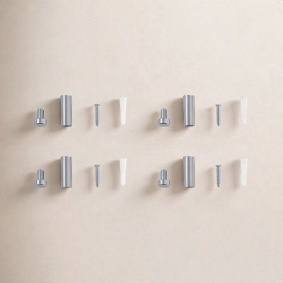 Wexel Art 1-Inch Standard Wall Mounts Grade Acrylic Floating Frames, Silver (Pack Of 4)