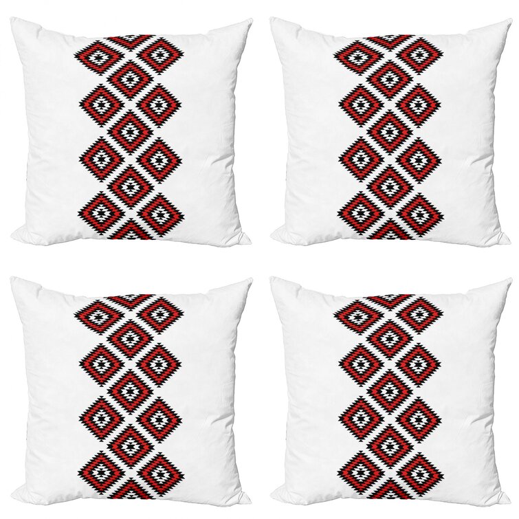 Bless international Ambesonne Tribal Throw Pillow Cushion Case Pack Of 4,  Native Design American Style Zig Zag Aztec Motifs Ornaments Image, Modern  Accent Double-Sided Digital Printing, 18