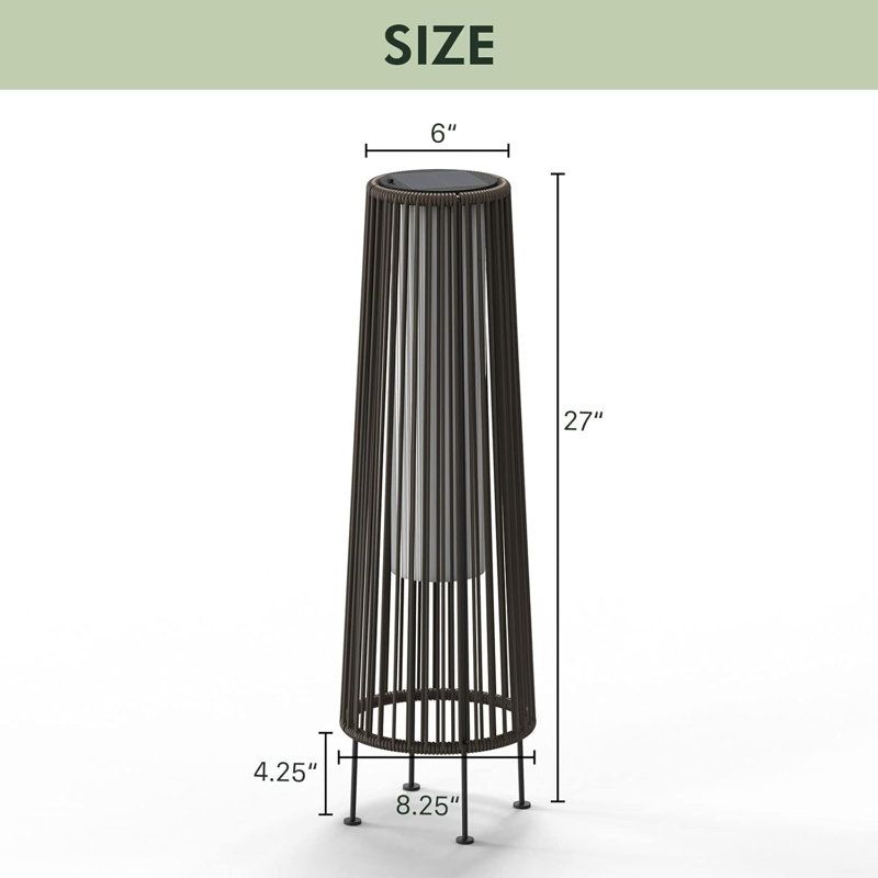 Russek 27'' LED Column Floor Lamp, Dark Brown