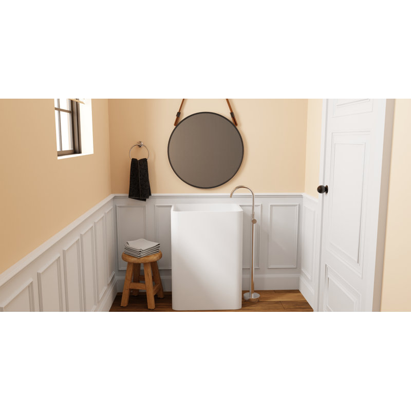 Lavabo de salle de bain sur pied Badeloft, Blanc brillant
