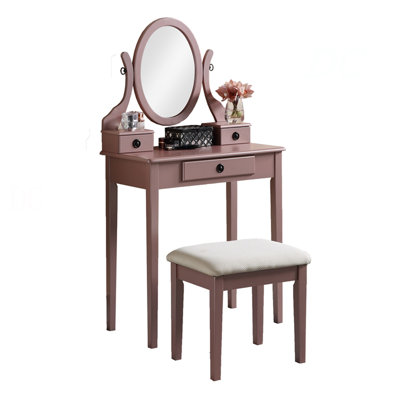 Ensemble coiffeuse et tabouret de maquillage Moniys