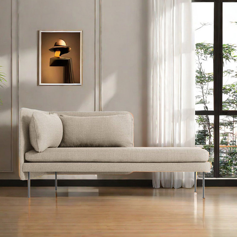 Fauteuil inclinable moderne en coton et en lin, Accoudoir à gauche (vu de face)