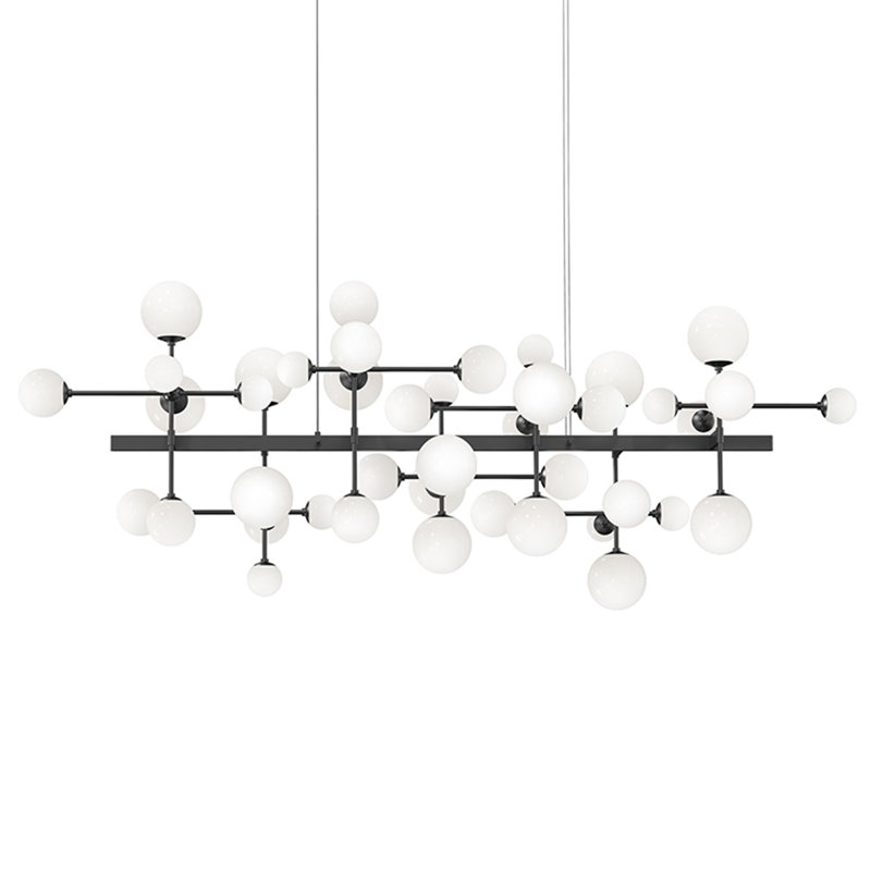 Nebula 11 - Light Dimmable LED Kitchen Island Linear Chandelier, Satin Black