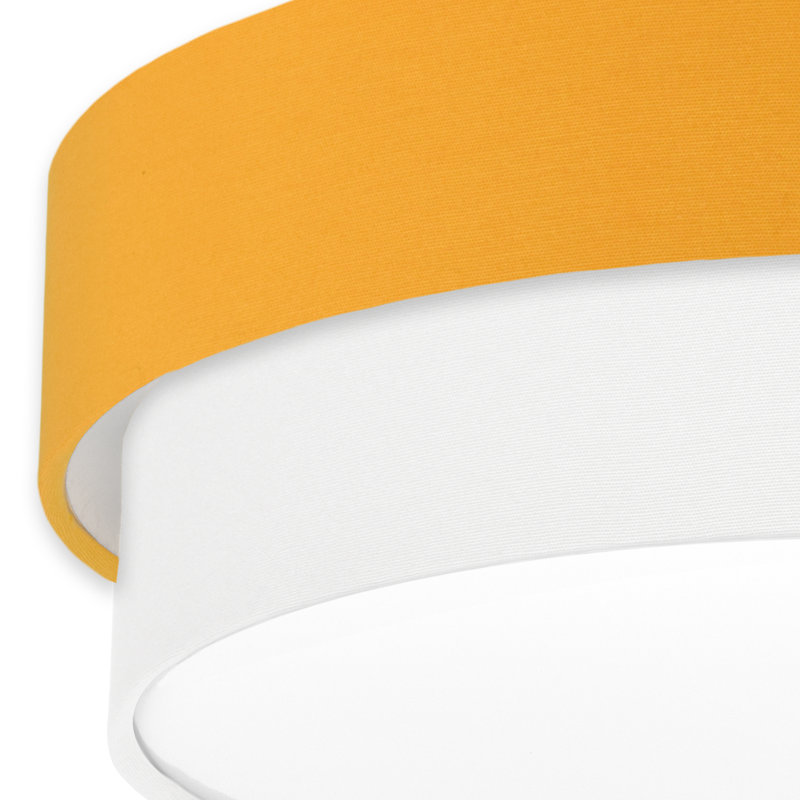 Avory Fabric Flush Mount, Yellow / White