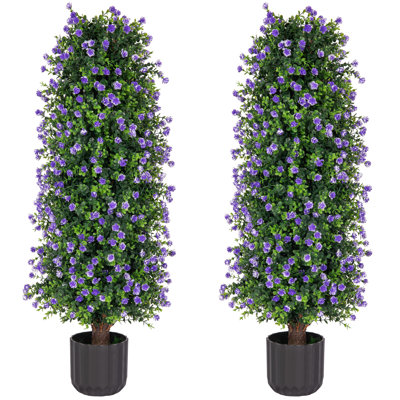 Ensemble de 2 fausses roses en pot 38 "(ensemble de 2)