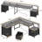 Rockville 108.2'' W L-Shaped Computer Desk with Drawers and Power Outlets-917119099