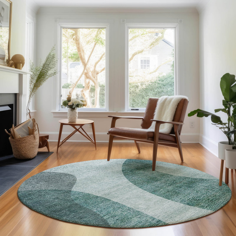 Tapis vert de qualité supérieure lavable à la machine Arnette, Rond 8 pi