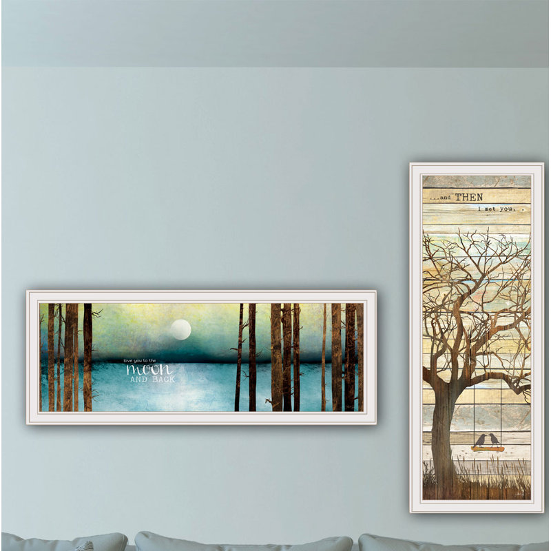 «I Met You / Living Your Dreams», art mural encadré 2 pièces pour la maison par Marla Rae, Cadre blanc