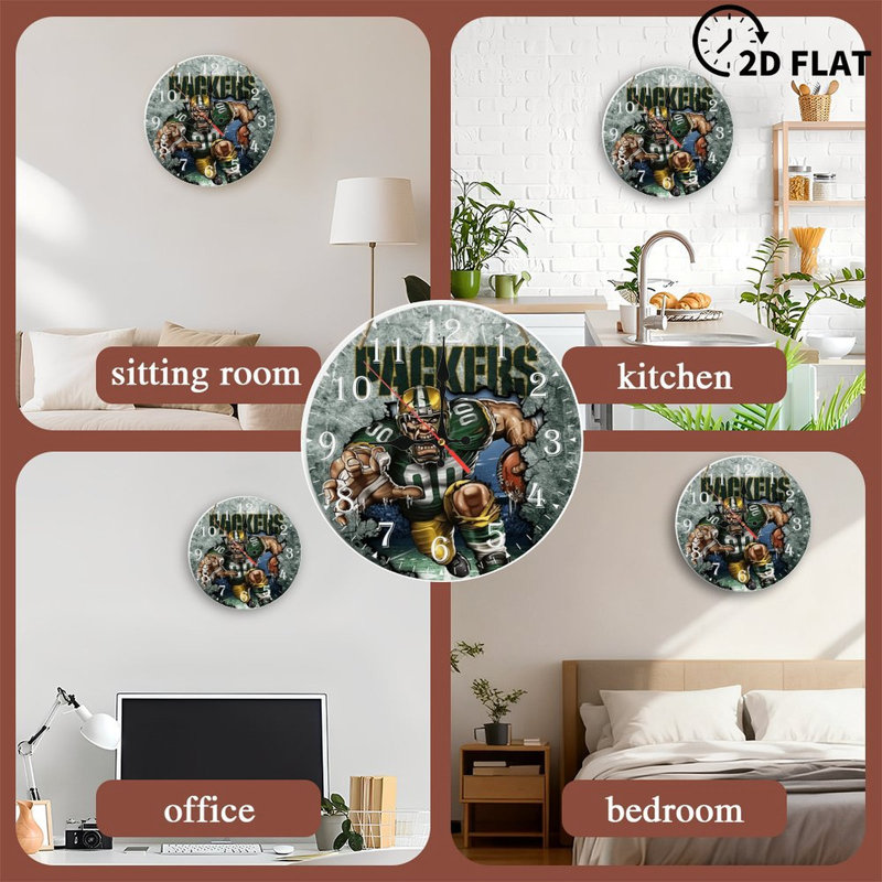 Horloge murale en bois 10 po, mouvement silencieux, à piles (piles AA non incluses), décor artistique, parfait pour les décorations