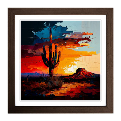 Desert Palette Knife Painting - Framed Print