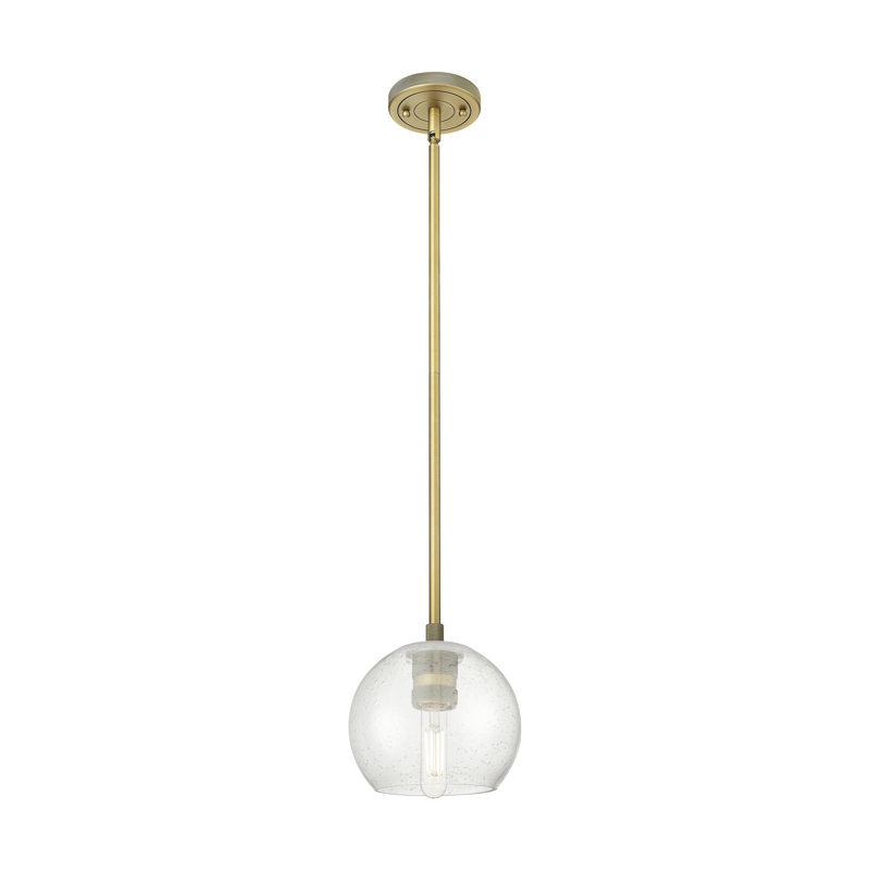 Kehlani - Luminaire suspendu suspendu tourbillon 1 lumière Athens, H 6 po x l 5,88 po x P 5,88 po, Grainé, Laiton brossé