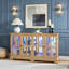 LED Curio Display Cabinet Antique Display Cabinet With Glass Doors Adjustable Shelves For Collectibles Four Door Design Vintage Showcase For Home Or Office Antique Display Case CHERRY-1599262946