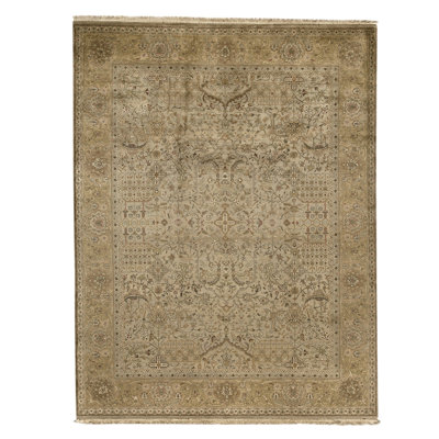 High-Quality Hand-Knotted Gold Area Rug