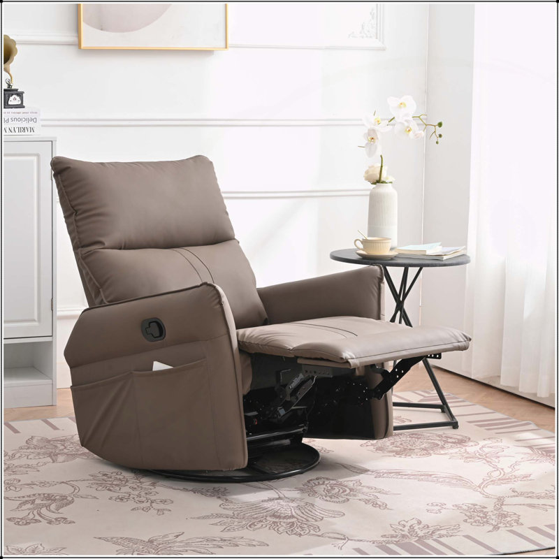 Modern Rocker Recliner Chair with 360° Swivel and Multiple Functions for Ultimate Comfort and Versatility, Brown