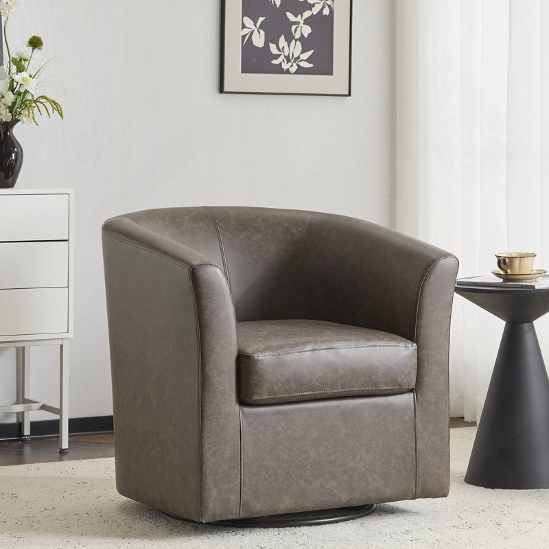 Fauteuil demi-tonneau Wilmore, Marron foncé