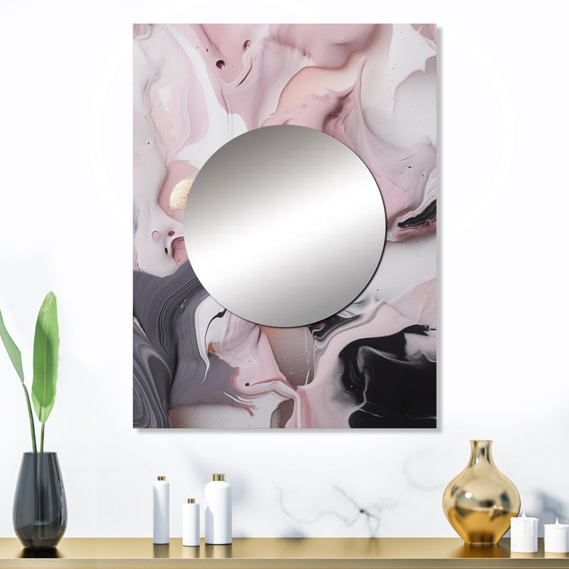 Peinture en marbre massif III - Miroir mural décoratif en marbre, miroir moderne, impression d'art en métal, 32 po x 24 po