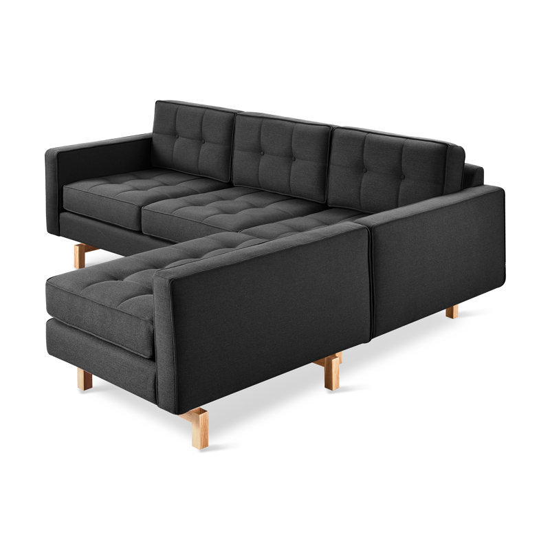 Jane 2 Chaise Sectional, Bayview Silver Performance Twill, Ash Natural
