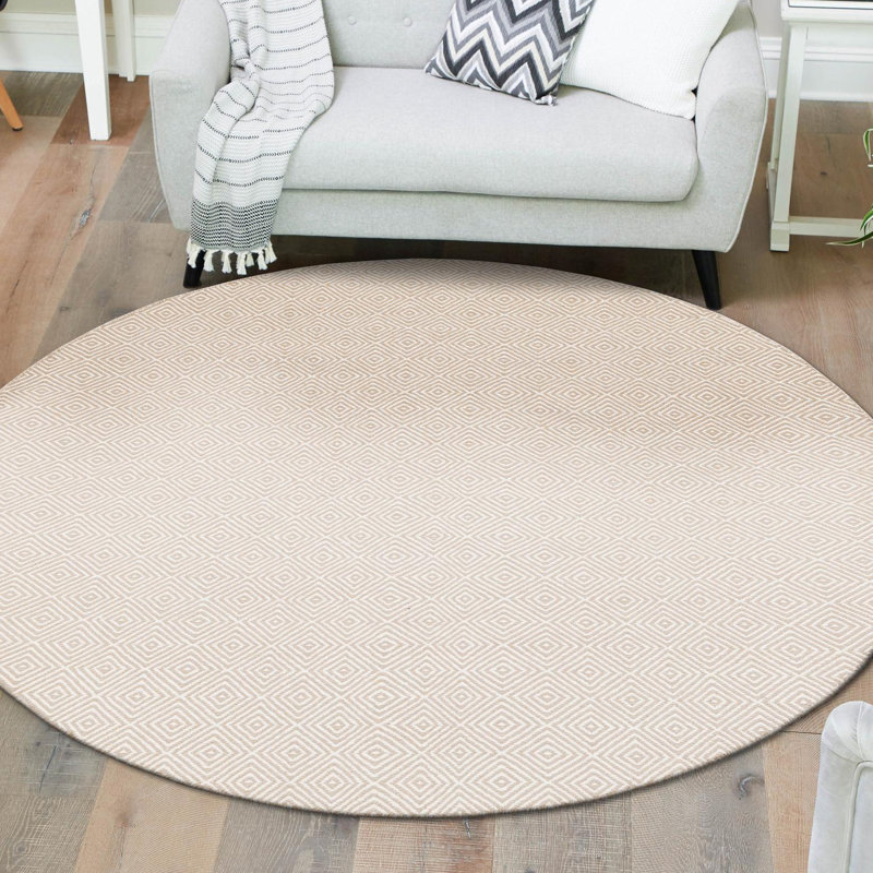 Traetyn Flatweave Wool Indoor Rug, Round 6'1"