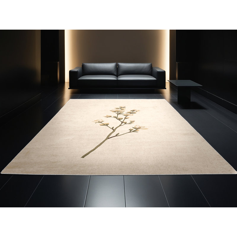 Machine Washable Dyal Easter Modern & Contemporary Abstract Rug in Beige – White Binding, 2x5