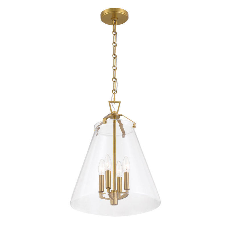 Luminaire suspendu 4 lumières Alanya, Doré