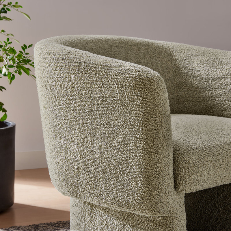 Fauteuil d'appoint rembourré en tissu Greer Boucle, Tissu en liège
