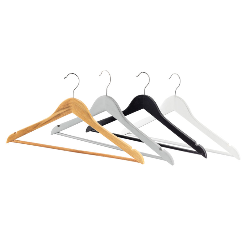 Harbour Housewares - Strong Wooden Clothes Hangers - Set of 20, Grey