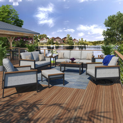 Townsend 7 - Person Outdoor Seating Group with Sunbrella Cushions by Birch Lane