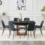 Ensemble de table de salle à manger extensible polyvalent avec chaises incurvées-1868502139
