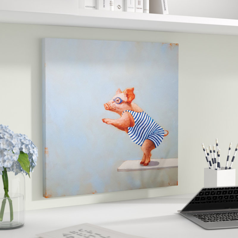 « the plongée », reproduction sur toile, H 12 po x l 12 po x P 0,75 po, Toile tendue, Pas de tapis
