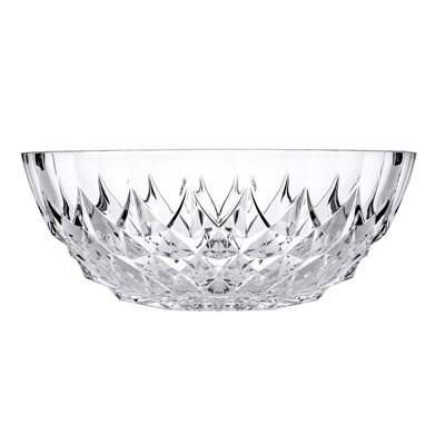 Pasabahce Lead Free Crystal Stainless Steel Serving Bowl