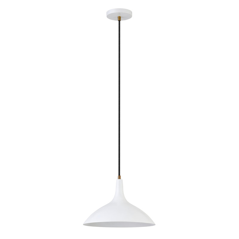 Luminaire suspendu conique à 1 lumière Cendra, Blanc mat