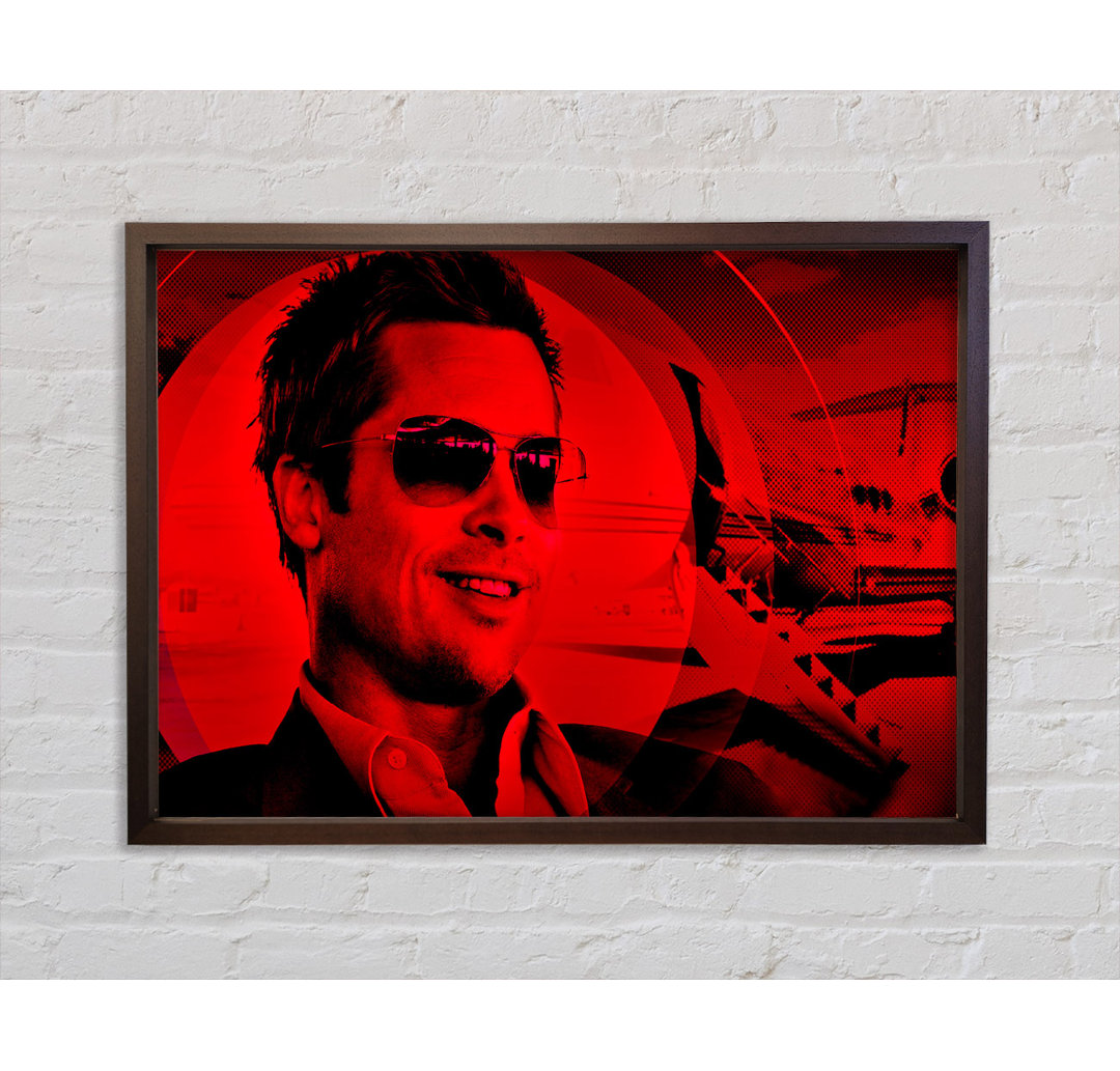 Oceans Eleven Brad Pitt - Einzelbildrahmen Kunstdrucke auf Leinwand